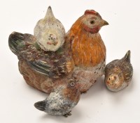 Lot 315 - An Austrian cold painted bronze model of a hen...
