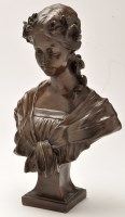 Lot 320 - A modern Art Nouveau style bust of a woman,...