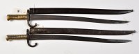 Lot 391 - Two 19th Century French sword bayonets for a...