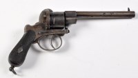 Lot 414 - A 19th Century six shot 9mm revolver, with...