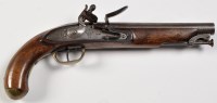 Lot 415 - A George III 14 bore flintlock pistol, the...