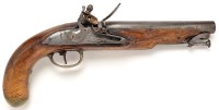 Lot 416 - A George III 14 bore flintlock pistol, the...