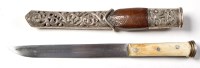 Lot 421 - A Persian dagger, the single edged blade on...