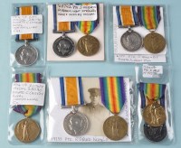 Lot 478 - Five pairs of WWI General Service Medals,...