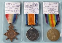 Lot 481 - A group of three WWI General Service Medals,...