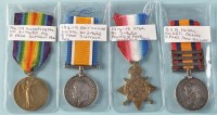 Lot 483 - A Group of Boer War and WWI Medals, to include:...
