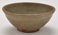 Lot 510 - Chinese moulded and carved celadon bowl,...