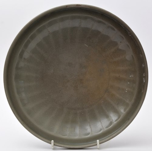 Lot 511 - Chinese Longquan Celadon dish, centre with...
