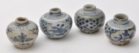 Lot 529 - Four Chinese blue and white jars, the sides...