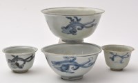 Lot 538 - Two Chinese blue and white 'Phoenix' bowls,...