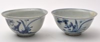 Lot 540 - Two Chinese blue and white bowls, with insects...