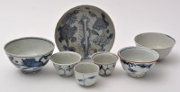 Lot 541 - Six Chinese blue and white bowls, decoration...