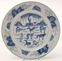 Lot 552 - Chinese blue and white dish, with 'Eight...