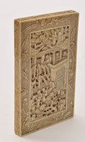 Lot 590 - Chinese carved ivory card case and cover, the...