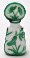 Lot 600 - Chinese green and opaque white glass bottle...