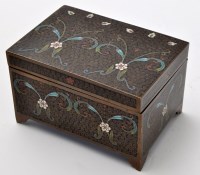 Lot 602 - Chinese cloisonne lidded box, the top and...