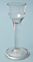 Lot 616 - Plain stem wine glass, ogee bowl with moulded...