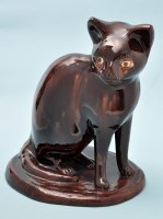 Lot 633 - Canney Hill Pottery brown glaze cat of 'North...