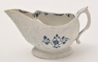 Lot 651 - Liverpool blue and white relief moulded cream...