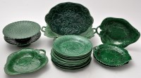 Lot 662 - Moulded green glaze wares, comprising: two...