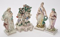 Lot 666 - Three pearlware figure groups, comprising:...