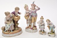 Lot 683 - Two 'Vienna' figure groups, each with child...