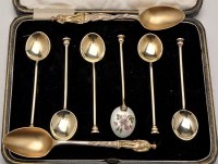 Lot 693 - A set of six Elizabeth II silver gilt...