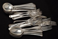 Lot 694 - A George V/George VI part flatware service, by...