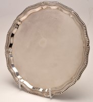 Lot 701 - An Elizabeth II silver waiter, by Harrison...