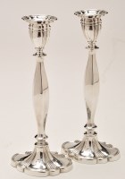 Lot 706 - A pair of Elizabeth II silver candlesticks, by...