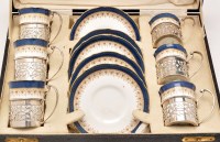 Lot 714 - A George V Bisto porcelain and silver-mounted...