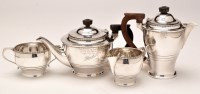 Lot 715 - An Edward VIII silver four-piece tea service,...