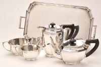 Lot 716 - A George VI silver four-piece tea service, by...