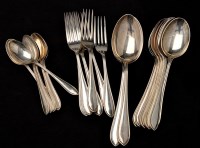 Lot 720 - An Elizabeth II part flatware service, by...