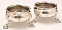 Lot 734 - A pair of George II silver table salts, by...