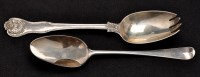 Lot 738 - A Georgian table spoon with later moustache...