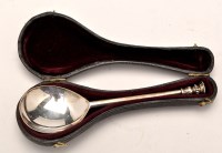 Lot 746 - An Edwardian silver jam spoon, by Thomas...