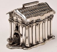 Lot 764 - A Continental white metal money box, in the...