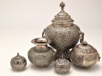 Lot 790 - Indian/Burmese white metal items, including: a...