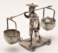 Lot 796 - A Chinese silver condiment, by Wang Hing,...