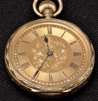 Lot 839 - An Edwardian 18ct. gold cased open faced crown...