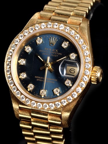 Lot 846-Rolex Oyster Perpetual Datejust: a lady's 18k...