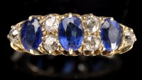 Lot 864 - A Victorian sapphire and diamond ring, the...