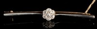 Lot 879 - A diamond bar brooch, the seven old cut...