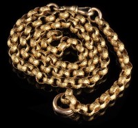 Lot 883 - A 19th Century yellow metal chain, with...