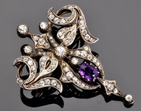 Lot 902 - An Edwardian amethyst and diamond Art Nouveau...