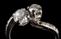 Lot 919 - A diamond ring, the two principal transitional...