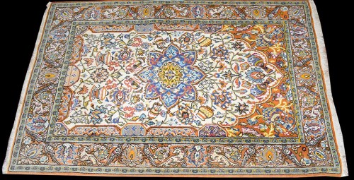 Lot 1023 - A Kashmar rug, the central rosette medallion...
