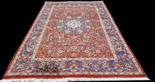 Lot 1052 - A Kashan carpet, the central rosette medallion...
