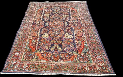 Lot 1053 - A fine Mahal rug, bold floral design...